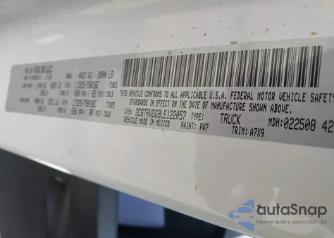 2020 Ram Promaster 2500 High Roof 159 Wb из США, поврежденный, VIN 3C6TRVDG9LE122057